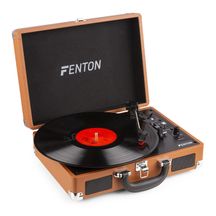 FENTON RP115F Record Player Giradichi a valigetta marrone con Bluetooth