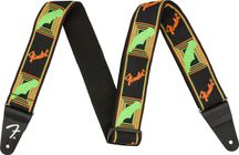 Fender Neon Monogrammed Strap Green/Orange Tracolla per Chitarra e Basso