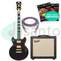 D'ANGELICO Bundle Deluxe Brighton+ Supro Amluet 10 + Reference Dammiuncavo 3,25mt + 2 Cordiere plettri e Setup OMAGGIO