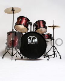 Batteria Acustica Professionale Cassa 22" - Hardware e piatti inclusi - Red