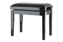 GEWA Deluxe Vinyl Panca per Pianoforte Regolabile Nero Lucido