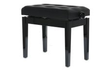 GEWA Deluxe Leather Panca per Pianoforte Regolabile Nero Lucido