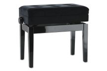 GEWA Panca per Pianoforte Deluxe Compartment Nero Lucido