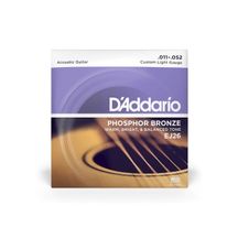D&rsquo;Addario EJ26 Muta di corde per chitarra acustica Phosphor Bronze, Custom Light, 11-52