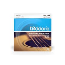 D'Addario EJ38 Muta di corde per chitarra acustica Phosphore Bronze, Light 010-047