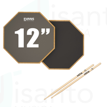 Evans Pad Allenatore 12" Kit Studio Drum + Bacchette