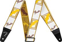 FENDER Weighless 2" Monogrammed Strap White/Brown/Yellow