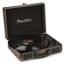 AUDIZIO RP114W Record Player Briefcase Wood Giradischi