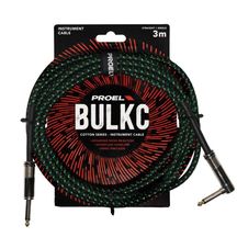 PROEL BULK120CLU3GB Cavo per strumenti 3mt Nero e Verde