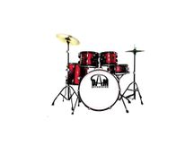 DAM Batteria Student Acustica Rossa Completa 5 pezzi