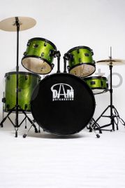 DAM P2211AGR Batteria Acustica Professionale Cassa 22" - Hardware e piatti inclusi - Sparkle Green