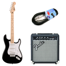 Fender Squier Sonic Stratocaster Black + Amplificatore 10W + Cavo