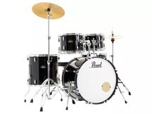 Pearl Roadshow RS525SC C31 Jet Black Batteria acustica completa con piatti Sabian Nera