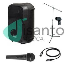 Bundle Cassa attiva SPX08AUB 300W con USB e Bluetooth + Microfono + Asta microfonica