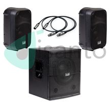 Italian Stage Impianto Audio Professionale 1300W Casse attive SPX08 + Sub S115A + cavi omaggio