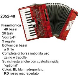 DAM 2352-48 RD Fisarmonica 48 bassi rossa