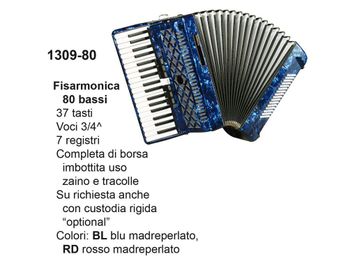 DAM 1309-80 RD Fisarmonica 80 bassi rossa