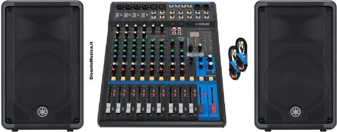 Impianto Audio Professionale Live Yamaha 650W Bundle Coppia Casse DBR10 + Mixer MG12XU + cavi omaggio