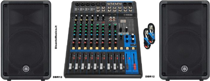 Impianto Audio Professionale Live Yamaha 930W Bundle Coppia Casse DBR12 + Mixer MG12XU + cavi omaggio