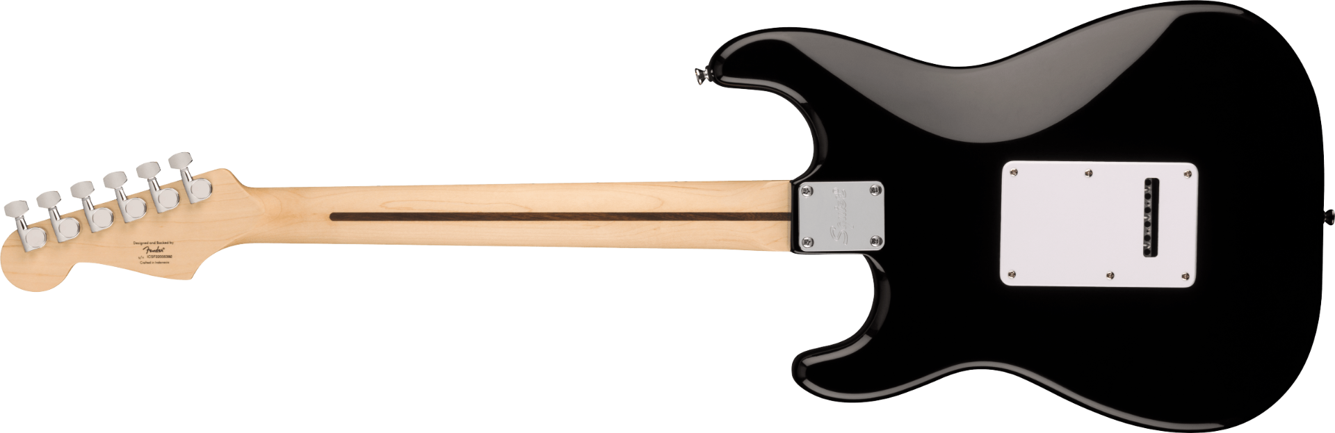 Retro Chitarra elettrica nera Fender Squier Sonic Stratocaster con amplificatore Frontman, custodia, tracolla e plettri
