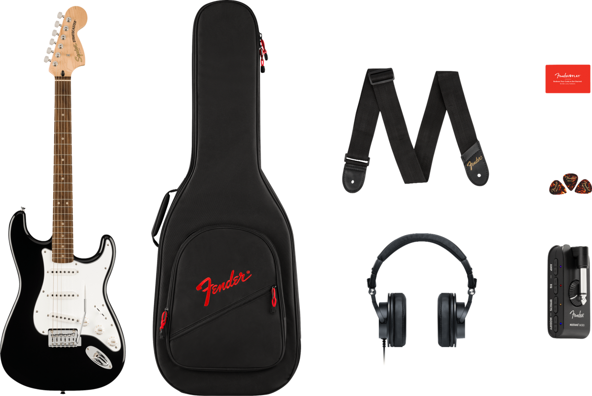 FENDER Affinity Stratocaster Mustang Micro Pack LRL Black