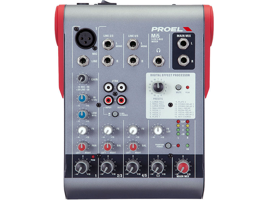 PROEL Mi5 mixer 5 canali con effetti