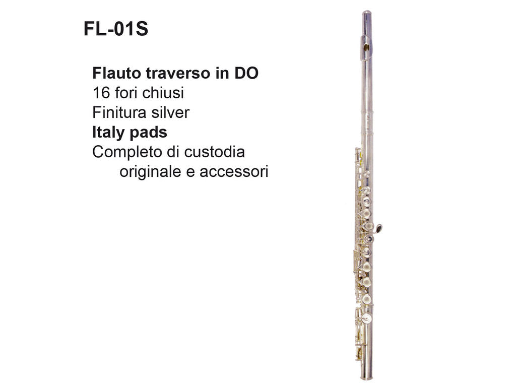 Flauto traverso argentato Dam FL01S