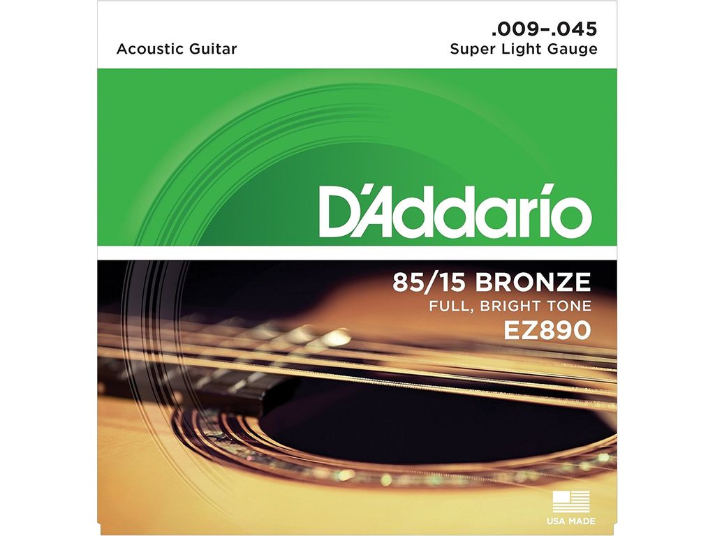 D'Addario EZ890 Muta di corde per chitarra acustica Super Light 009-045