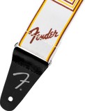 FENDER Weighless 2" Monogrammed Strap White/Brown/Yellow