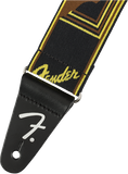 Fender Weighless Monogrammed Strap Black/Yellow/Brown Tracolla per chitarra