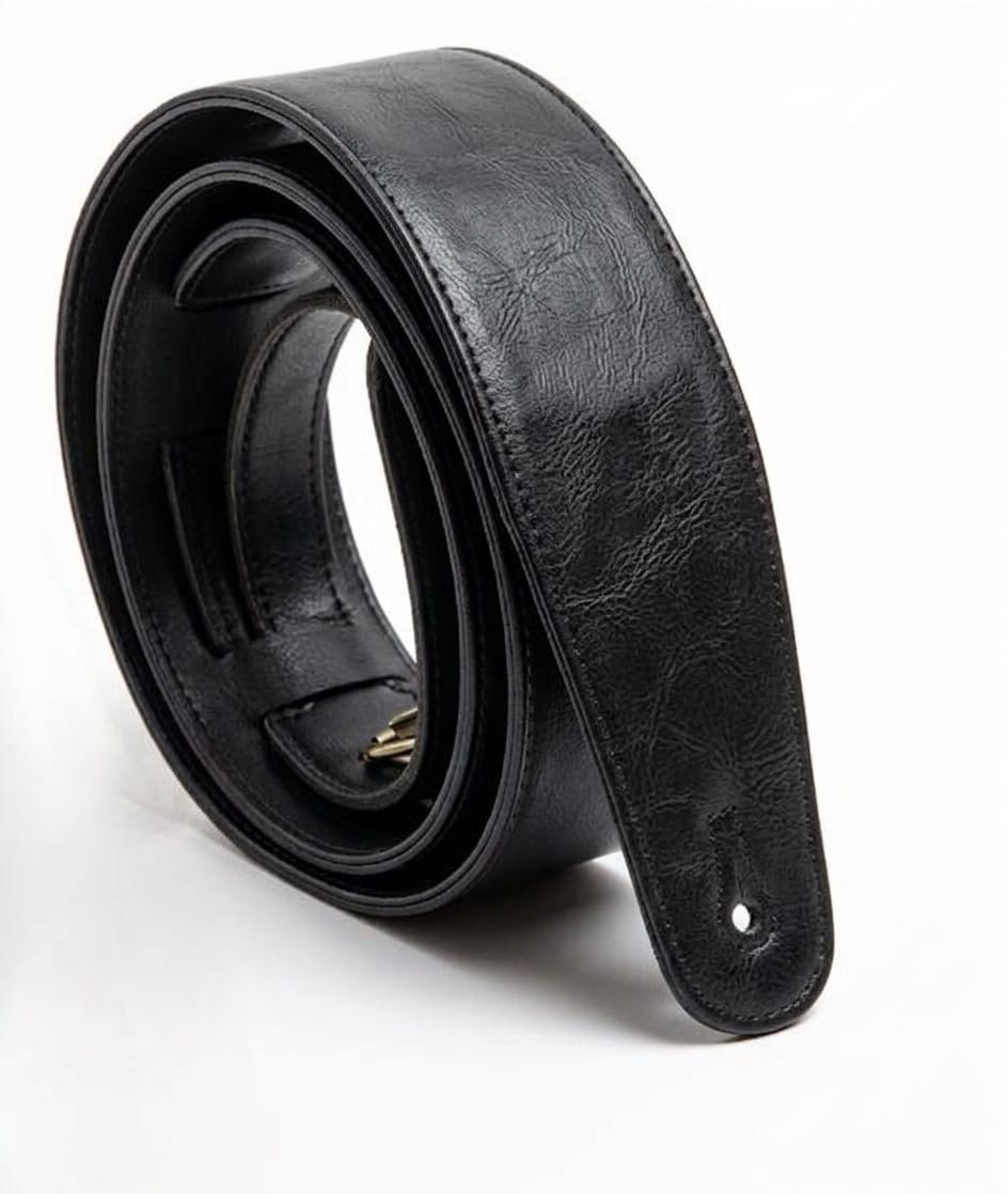Tracolla per chitarra similpelle nera (KT6003B)