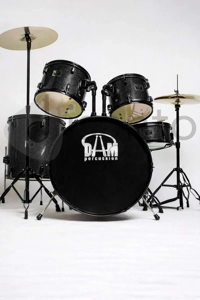DAM DPB522BK Batteria Acustica Professionale Cassa 22" - Hardware e piatti inclusi - Sparkle Black