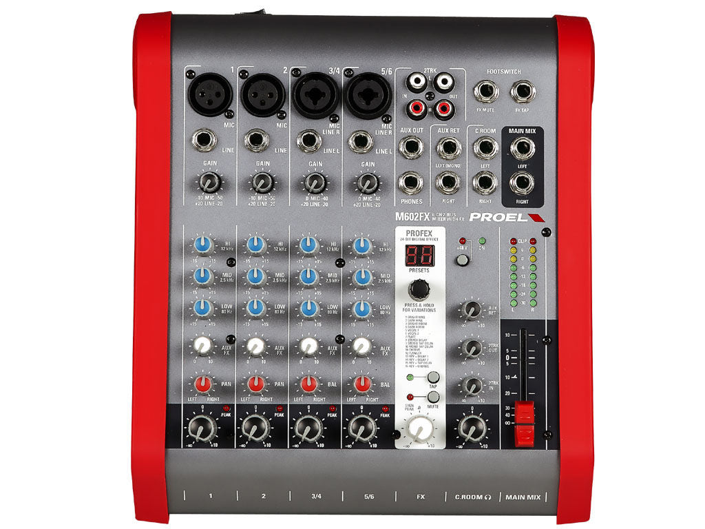 Proel M602FX Mixer 6 canali con effetti e borsa