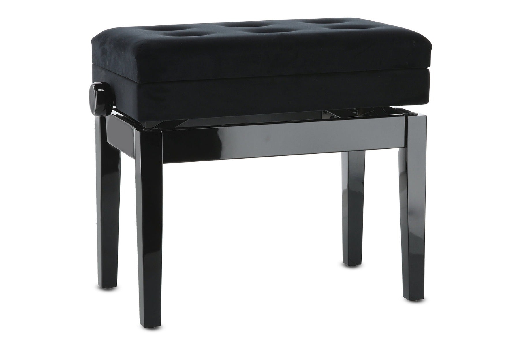 GEWA Panca per Pianoforte Deluxe Compartment Nero Lucido
