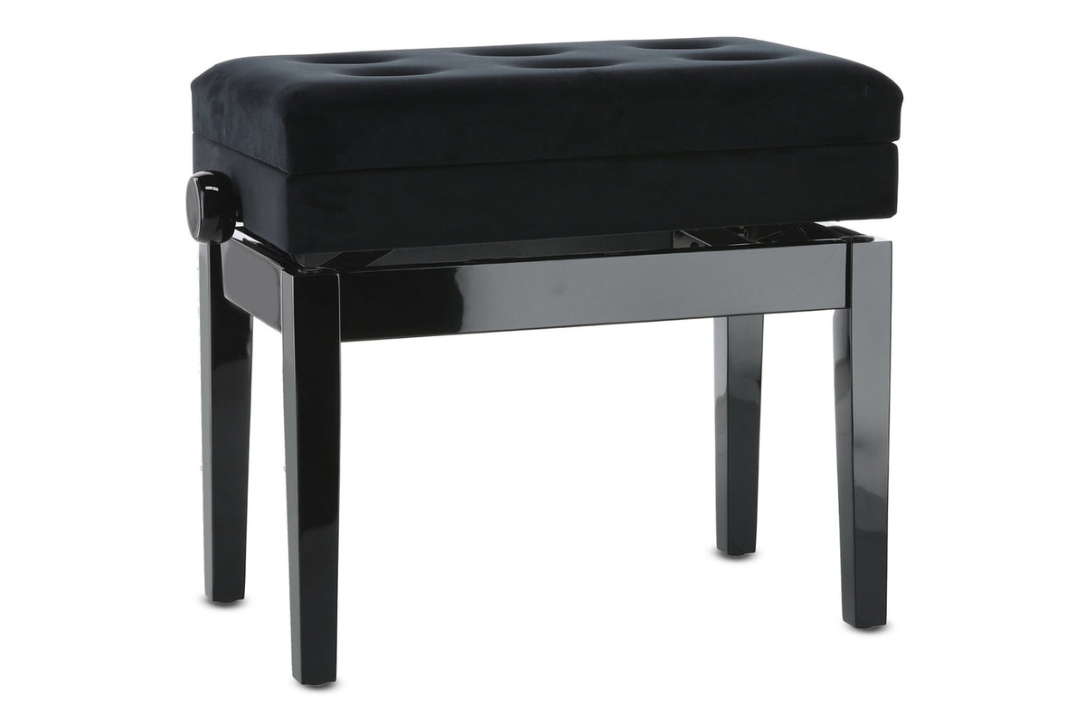 GEWA Panca per Pianoforte Deluxe Compartment Nero Lucido