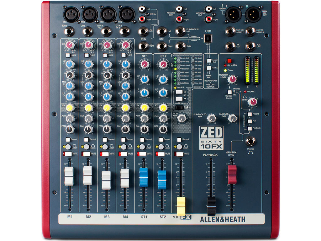 ALLEN & HEATH ZED60 10 FX Mixer usb 10 ingressi con effetti