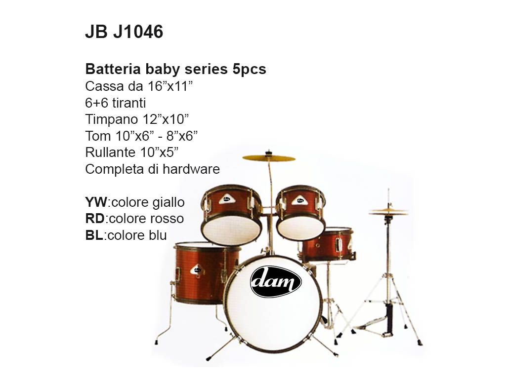 Batteria acustica per bambini 5 pezzi DAM J1046 blu