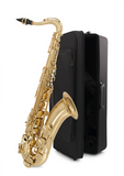 Saxofono tenore con custodia originale Yamaha YTS-280 in Sib, laccato oro, ideale per principianti, con design ergonomico e ottima intonazione