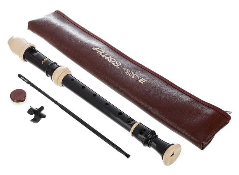 Flauto soprano Aulos 503B con diteggiatura barocca, timbro raffinato, lunghezza 33,2 cm, in resina ABS, con custodia