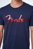 Fender Foil Spaghetti Logo T-Shirt Blue M Maglietta blu