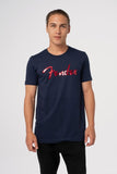 Fender Foil Spaghetti Logo T-Shirt Blue M Maglietta blu