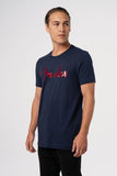 Fender Foil Spaghetti Logo T-Shirt Blue S Maglietta blu
