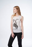 Fender Jaguar Women's Sleeveless T-Shirt White L Canotta bianca