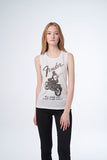 Fender Jaguar Women's Sleeveless T-Shirt White M Canotta bianca
