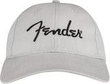 Fender Embroidered Logo Dad Hat Silver Cappello grigio