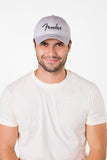 Fender Embroidered Logo Dad Hat Silver Cappello grigio