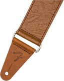 Fender Tooled Leather Strap Brown Tracolla per chitarra
