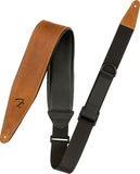 Fender Right Height Leather Strap Cognac Tracolla per chitarra