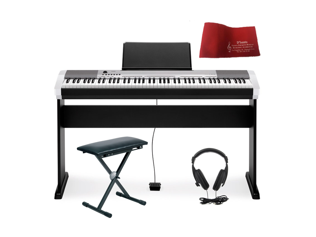 Casio CDP 130 SR Bundle Pianoforte con Stand + panca + cuffie