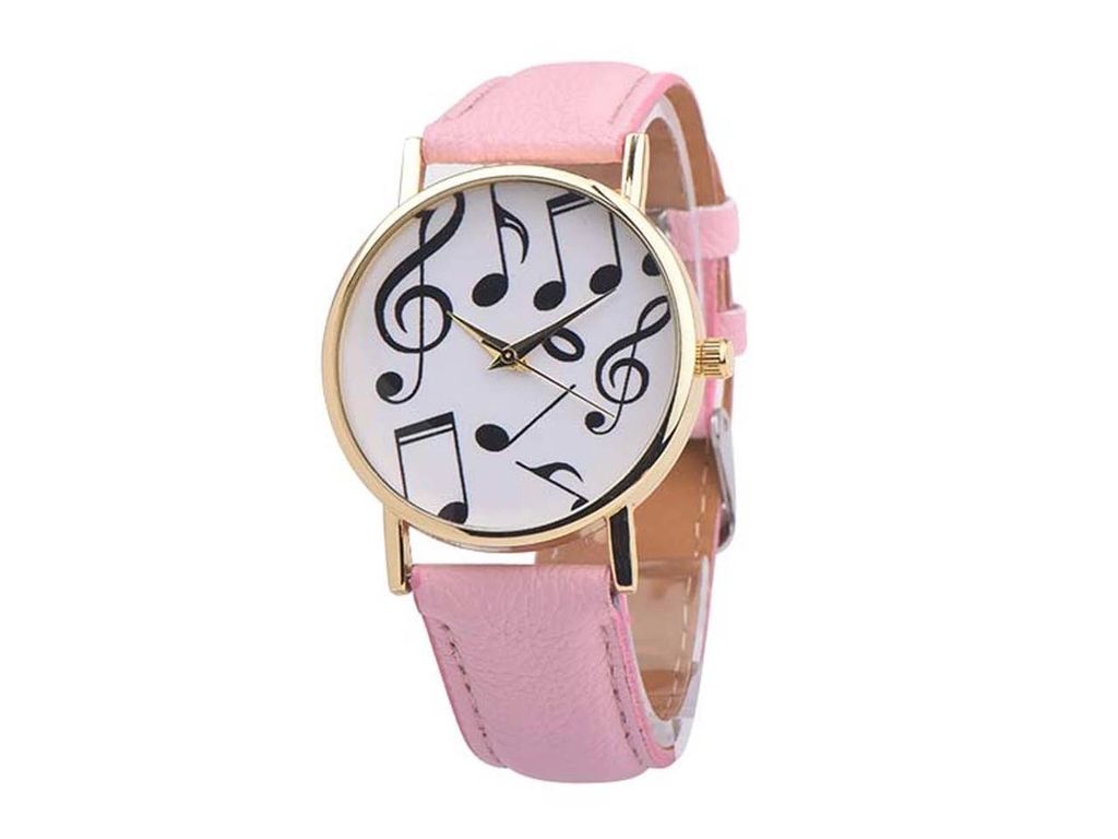Orologio a tema musica - note musicali Rosa